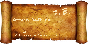 Amrein Beáta névjegykártya
