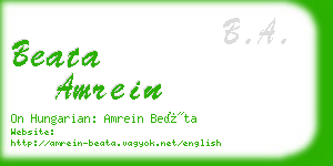 beata amrein business card